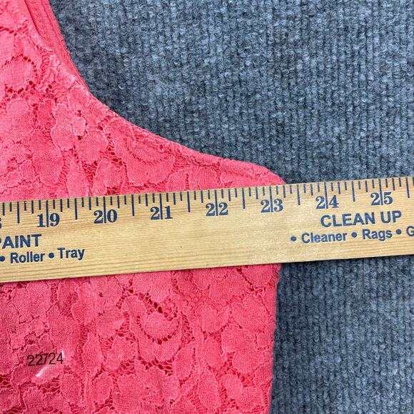 Lane Bryant Tank Top Women's Plus 22/24 Pink Floral Crochet Motif Allover Active - Picture 5 of 8